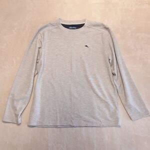 Tommy Bahama Mens Rayon Polyester Thermal Gray L Navy Marlin LS Crew ZTB97769